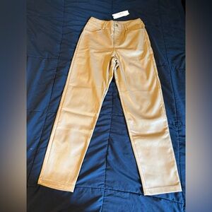 LBLC the Label, Tan Vegan Leather Pants,‎ size Small